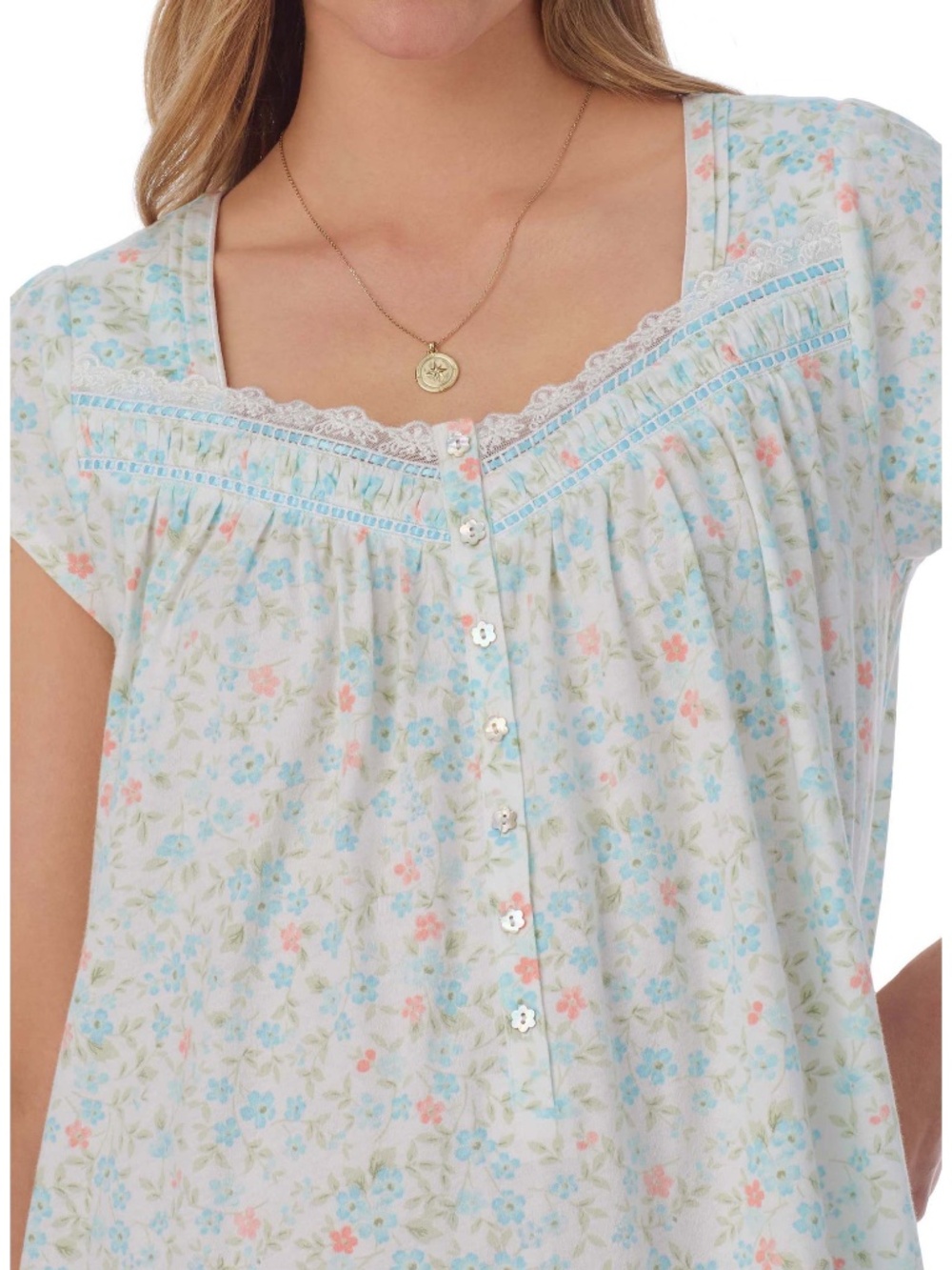 EILEEN WEST FLORAL CAP SLEEP NIGHTGOWN PLUS SIZE 3XL Cottagecore - Picture 13 of 13
